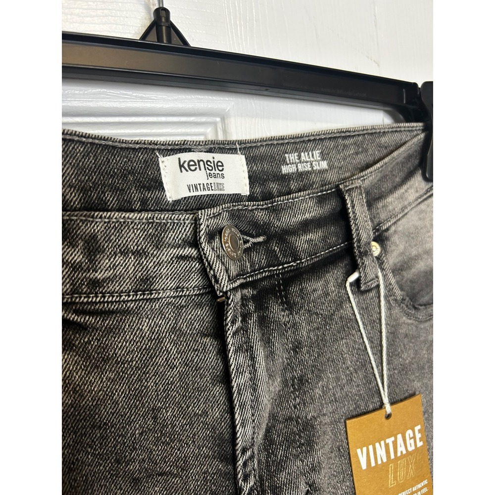 Kensie Jeans The Allie High Rise Slim Vintage Luxe Washed Black Grey Denim 12/31 - Picture 3 of 4